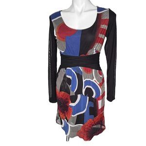 DESIGUAL by Christian Lacroix Abstract Dress S Arty Eclectic Modern Avant Garde